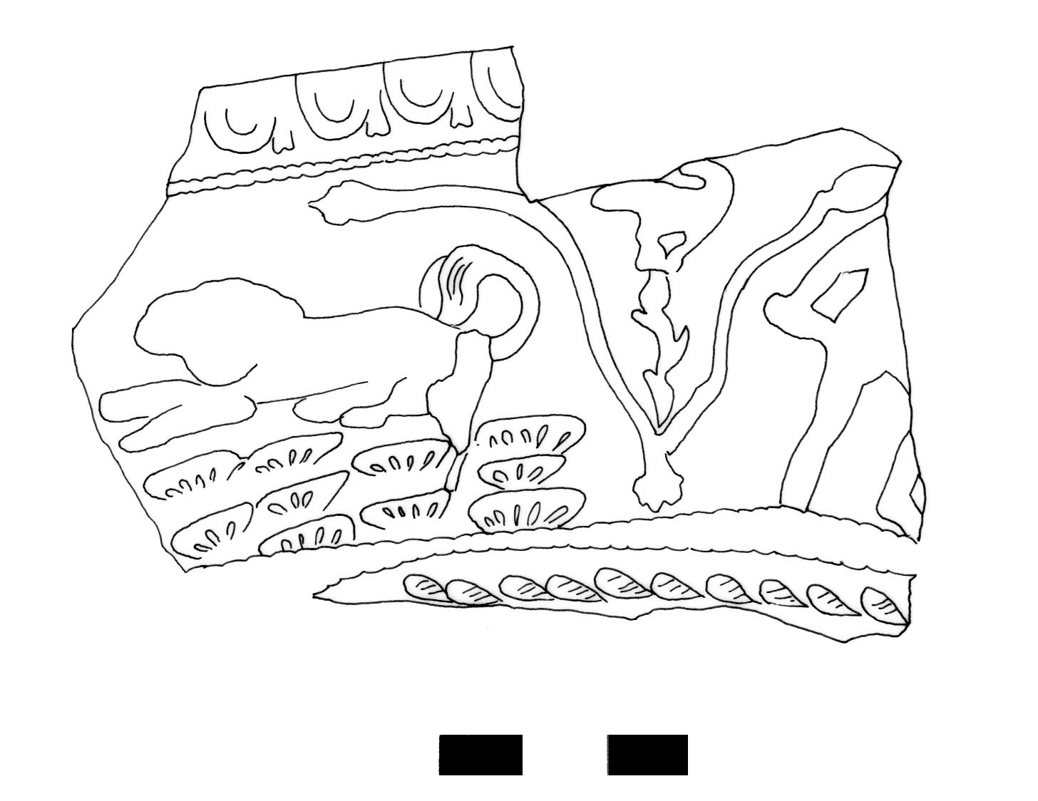 coppa/ emisferica, Dragendorff 37 - ambito gallo romano (I-II)