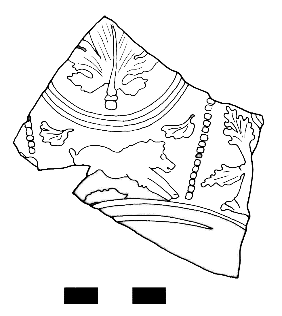 coppa/ emisferica, Dragendorff 37 di Doeccus - ambito gallo romano, produzione di Lezoux (II)