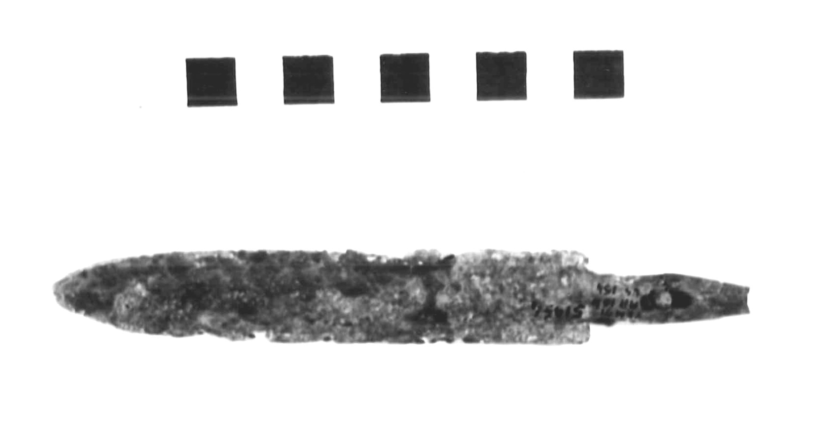 pugnale a codolo - subappenninico (età del bronzo finale)