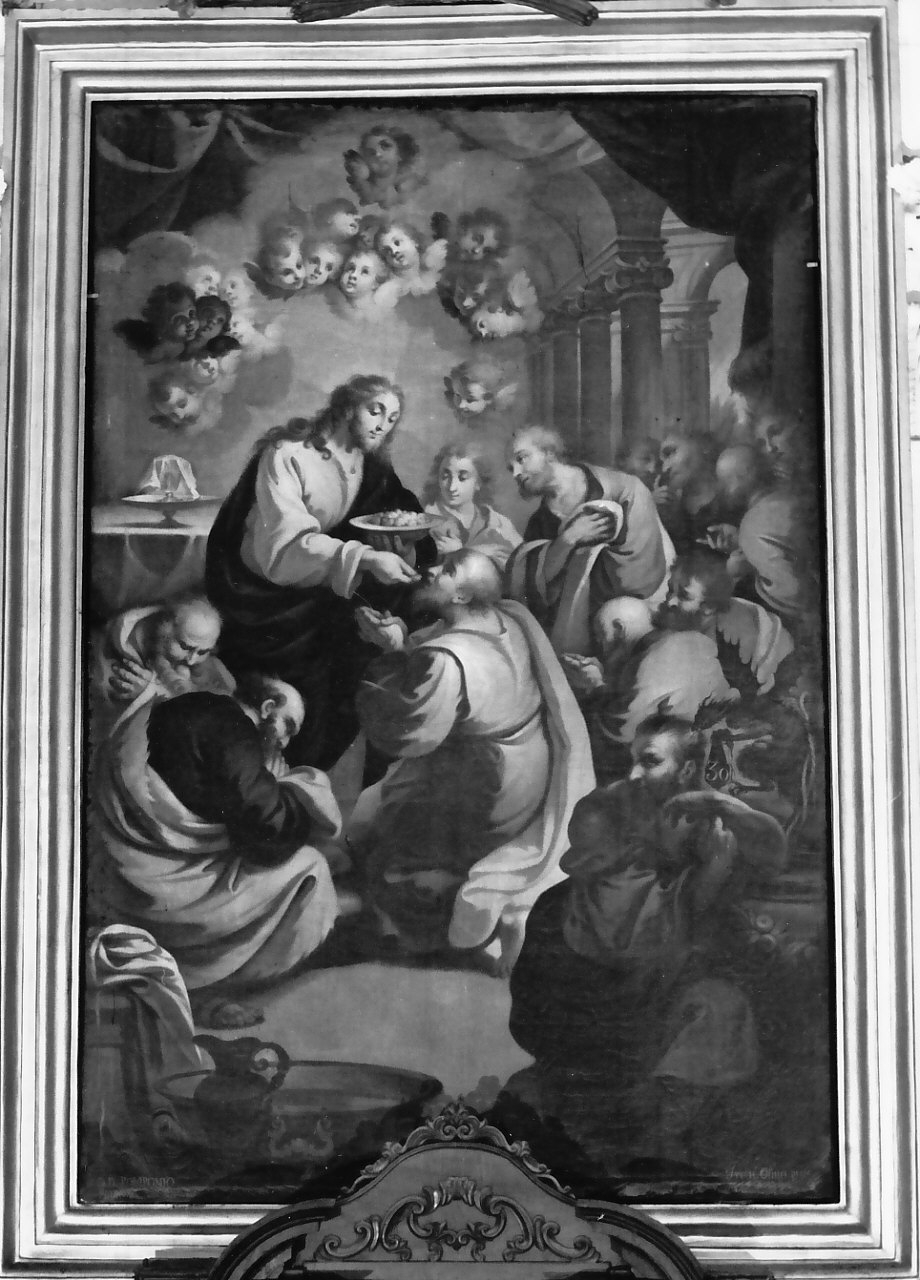 comunione degli apostoli (dipinto) di Oliva Francesco (fine sec. XVIII)
