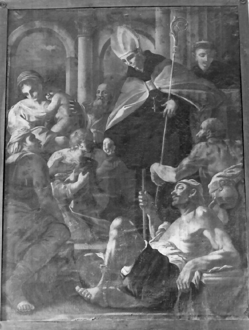 San Tommaso distribuisce ai poveri il tesoro del re Gundaforo (dipinto) - ambito napoletano (sec. XVIII)