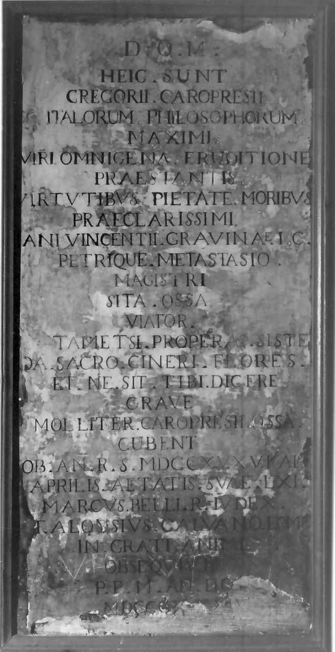 lapide tombale, opera isolata - bottega calabrese (sec. XVIII)