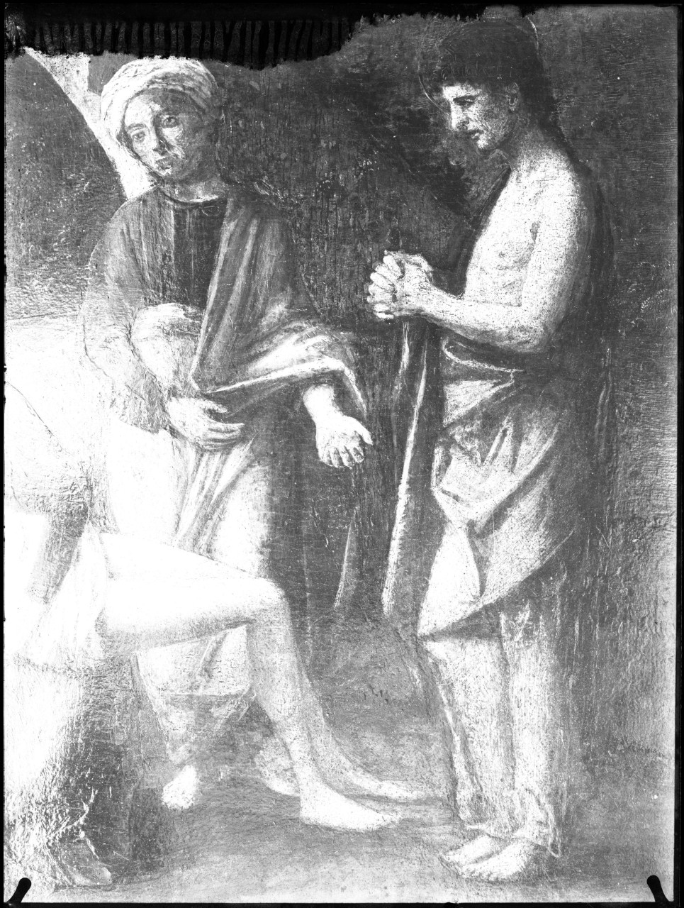 Deposizione dalla Croce: particolare dei dolenti; dipinto su tavola; G.Bellini (negativo) di Bellini Giovanni (attr), Vermehren, Augusto (prima metà XX)