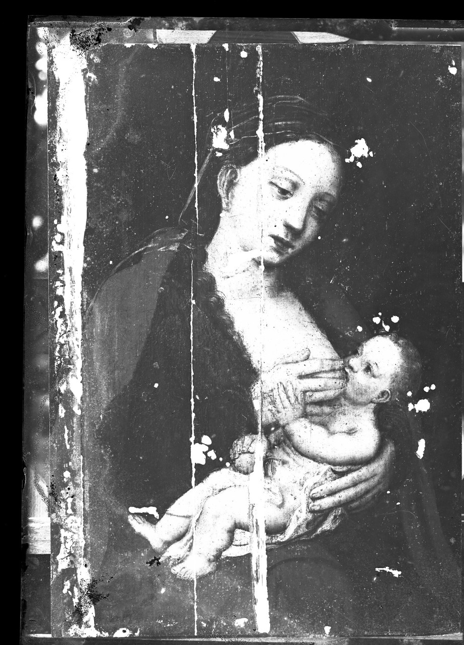 Madonna del Latte; dipinto su tavola (negativo) di Vermehren, Augusto - ambito fiorentino (prima metà XX)