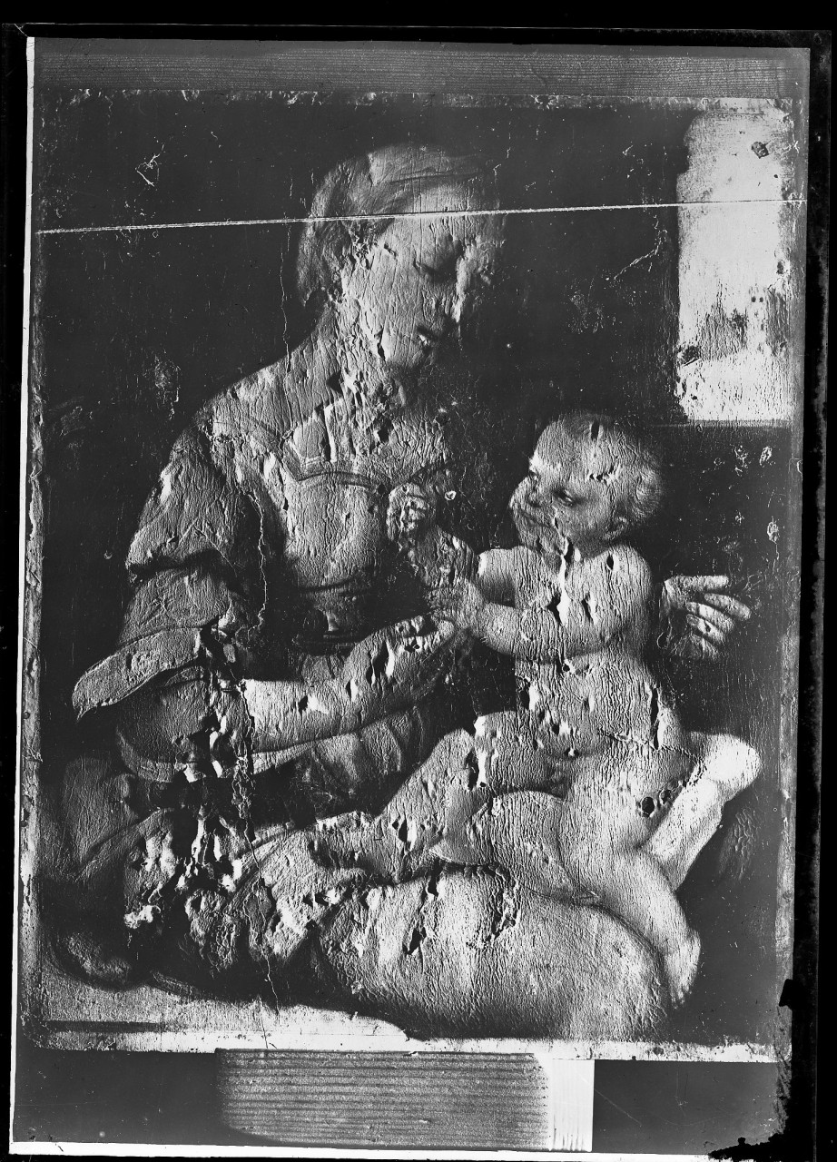 Madonna con Bambino; dipinto su tavola (negativo) di Raffaello, Vermehren, Augusto (prima metà XX)
