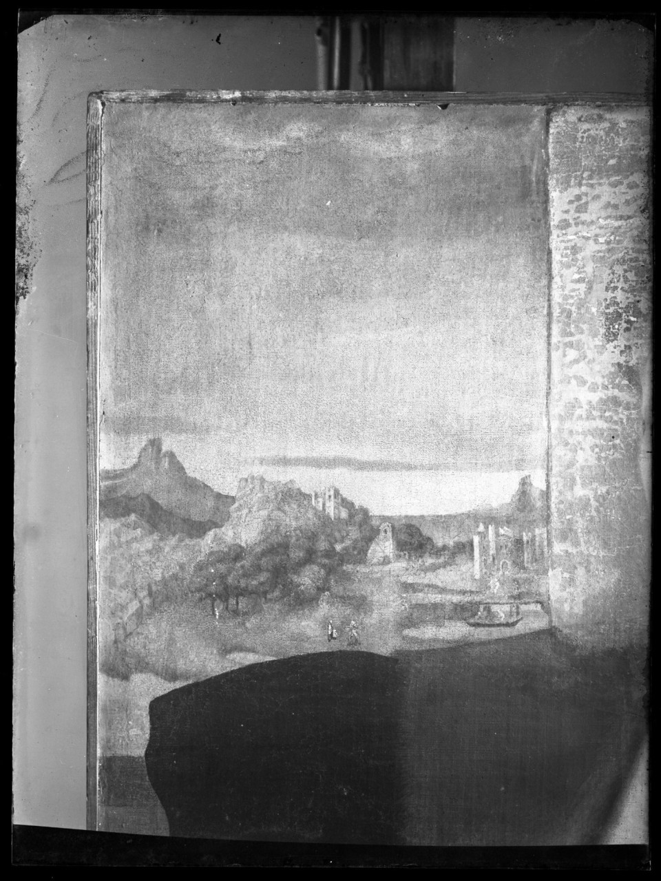 Ritratto di donna; particolare del paesaggio dalla finestra (negativo) di Vermehren, Augusto - ambito lombardo - veneto (seconda metà XX)