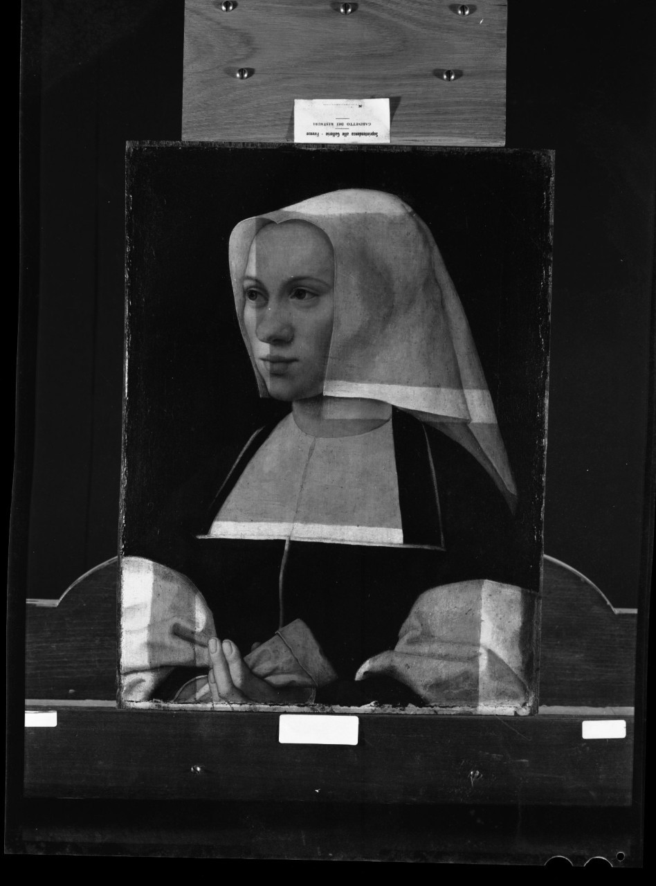 Ritratto di donna; valva di dittico; olio su tavola; Orley Barend van (negativo) di Orley Barend van, Vermehren, Augusto (seconda metà XX)