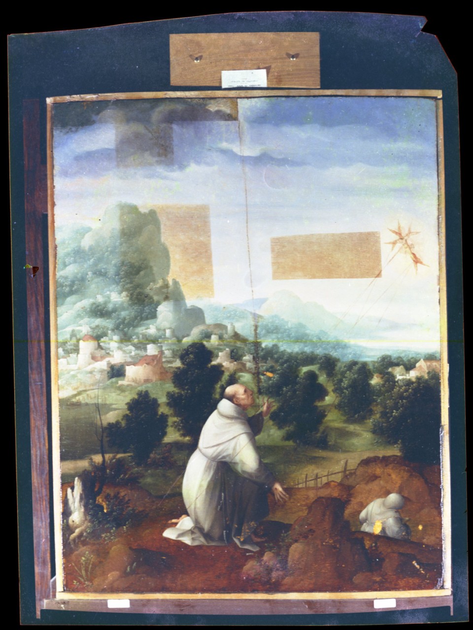 San Francesco d'Assisi riceve le stimmate; olio su tavola; Scorel (negativo) di Scorel Jan van, Vermehren, Augusto (seconda metà XX)