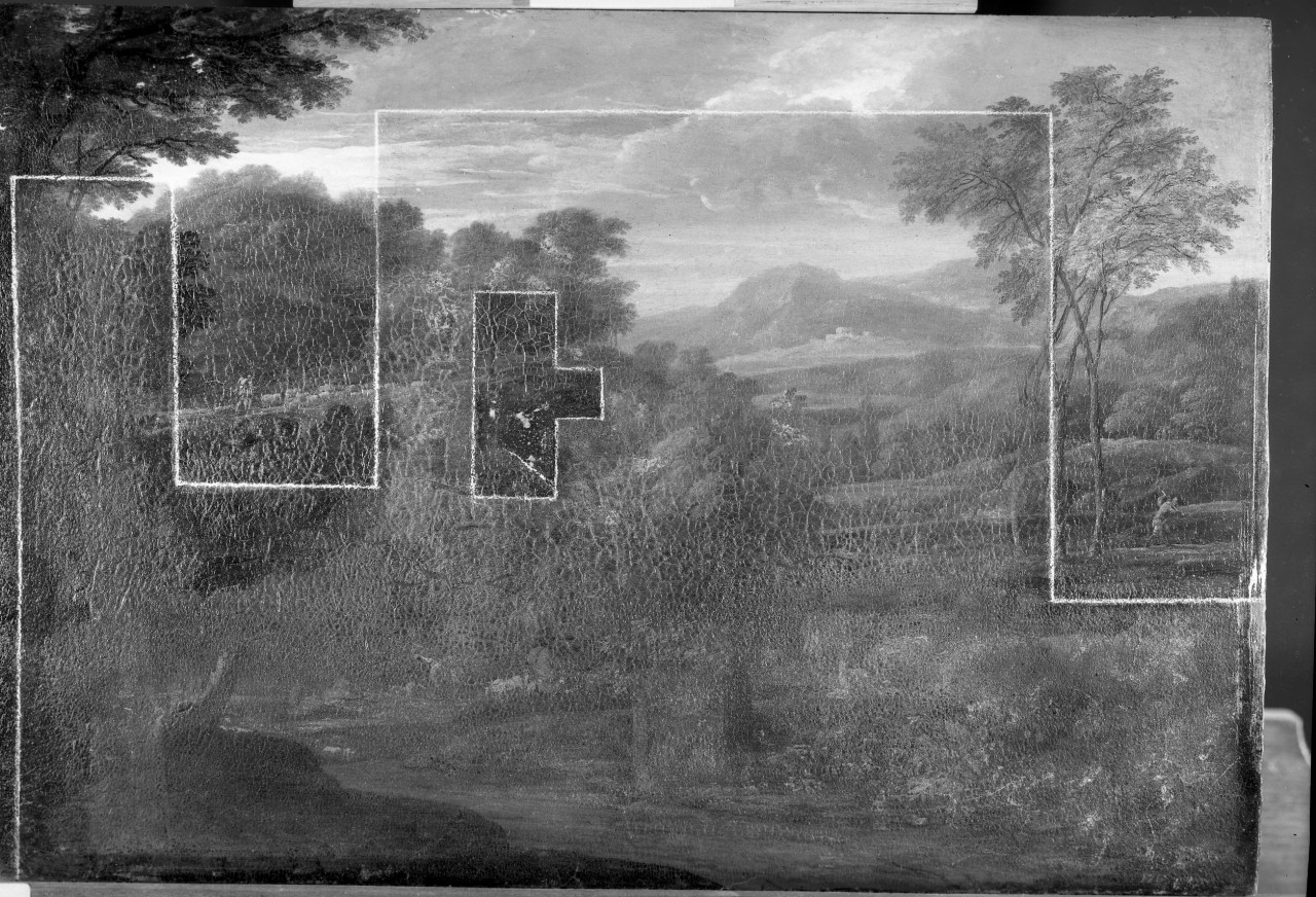Paesaggio con pastori; olio su tavola; Neer Eglon (negativo) di Neer Eglon Hendrik van der, Vermehren, Augusto (seconda metà XX)