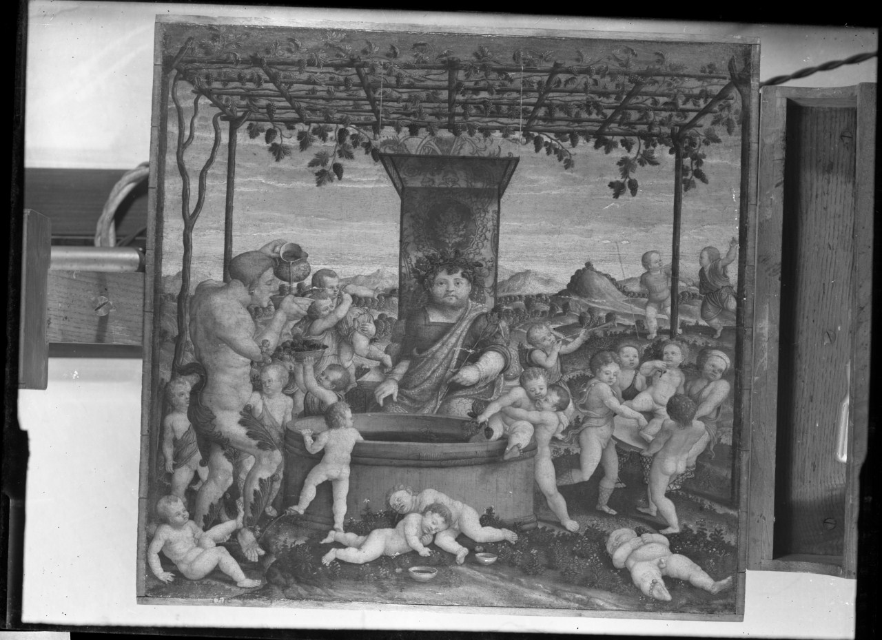 Baccanale; dipinto su tavola (negativo) di Vermehren, Augusto - ambito del centro Italia (prima metà XX)