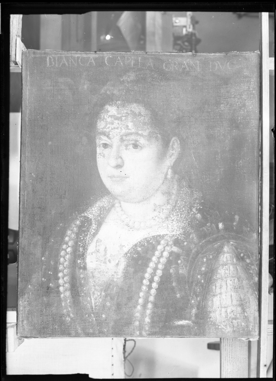 Ritratto di Bianca Capello; dipinto su tela (negativo) di Allori Alessandro (maniera), Vermehren, Augusto (XX)
