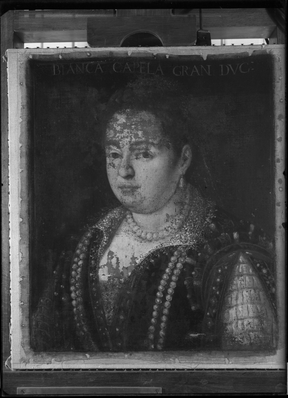 Ritratto di Bianca Capello; dipinto su tela (negativo) di Allori Alessandro (maniera), Vermehren, Augusto (XX)