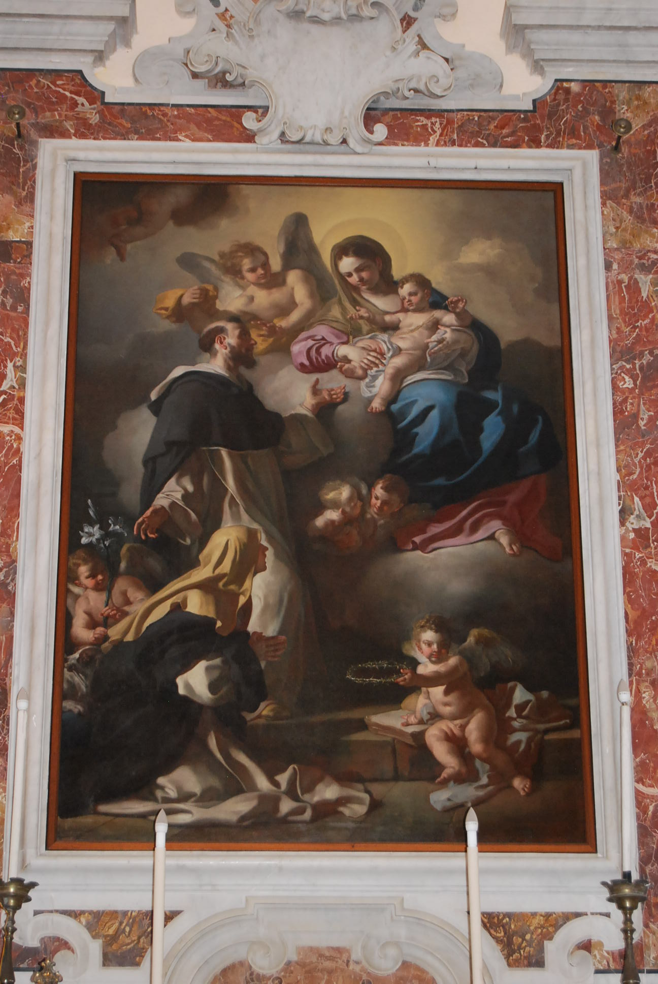 Madonna con Santi (dipinto) di Solimena F (attribuito) (sec. XVIII)