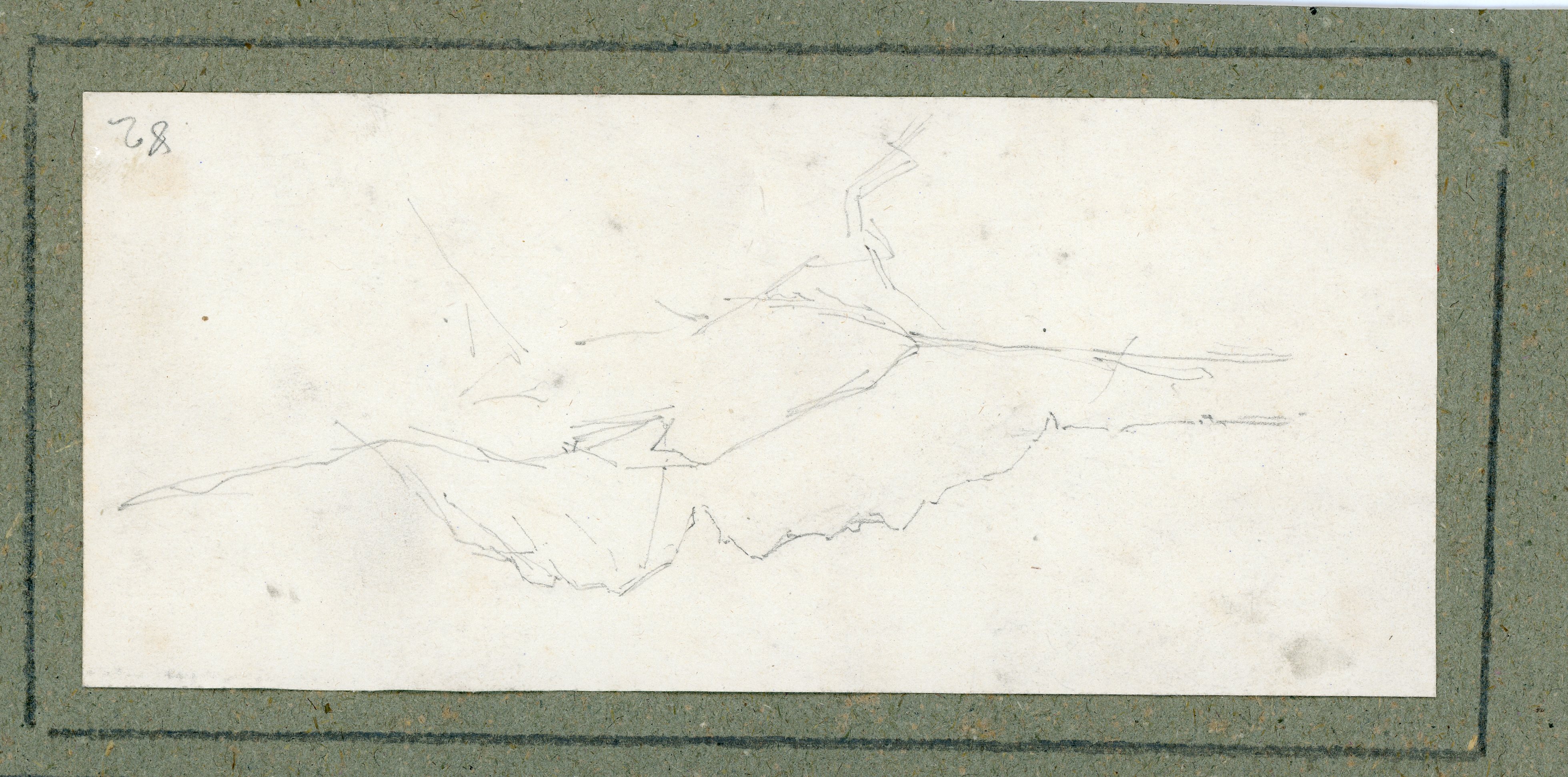 Profilo di montagne, paesaggio (disegno) di Boggiani, Guido - ambito Italia settentrionale (seconda metà XX)