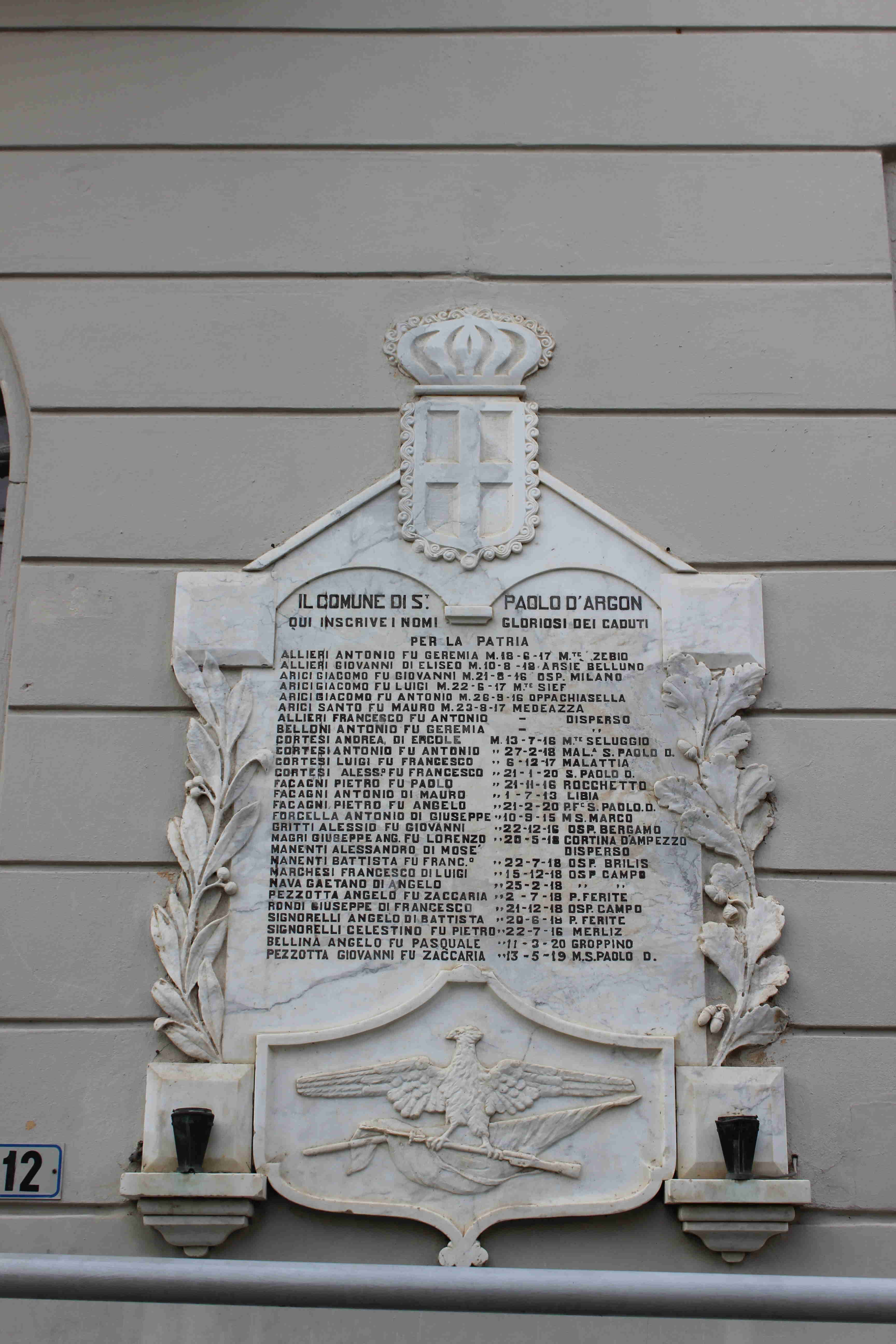 lapide commemorativa ai caduti, opera isolata - ambito italiano (prima metà sec. XX)