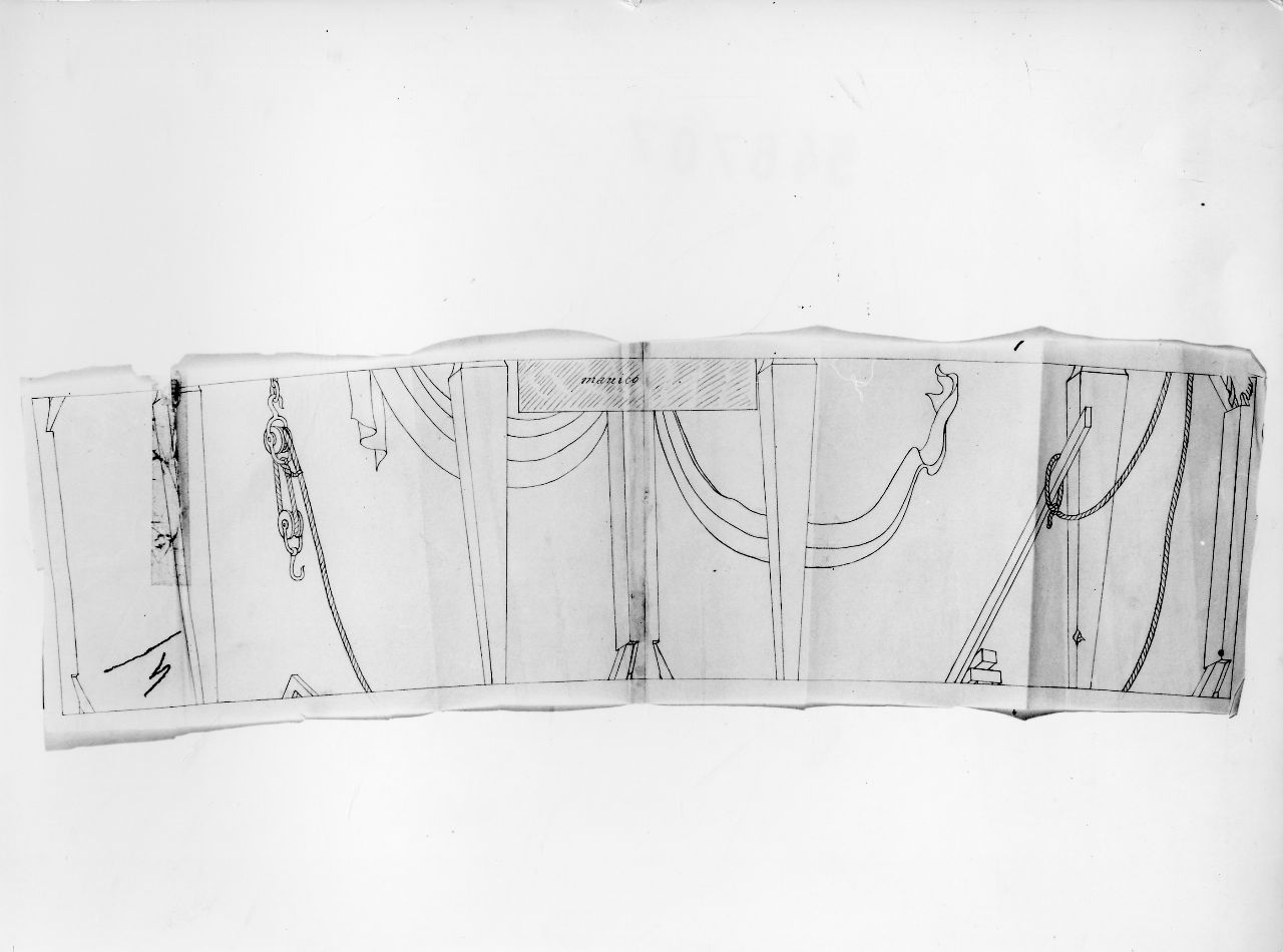 La casa degli efebi operosi e neghittosi, architetture e altro (disegno) di Ponti Giovanni (sec. XX)