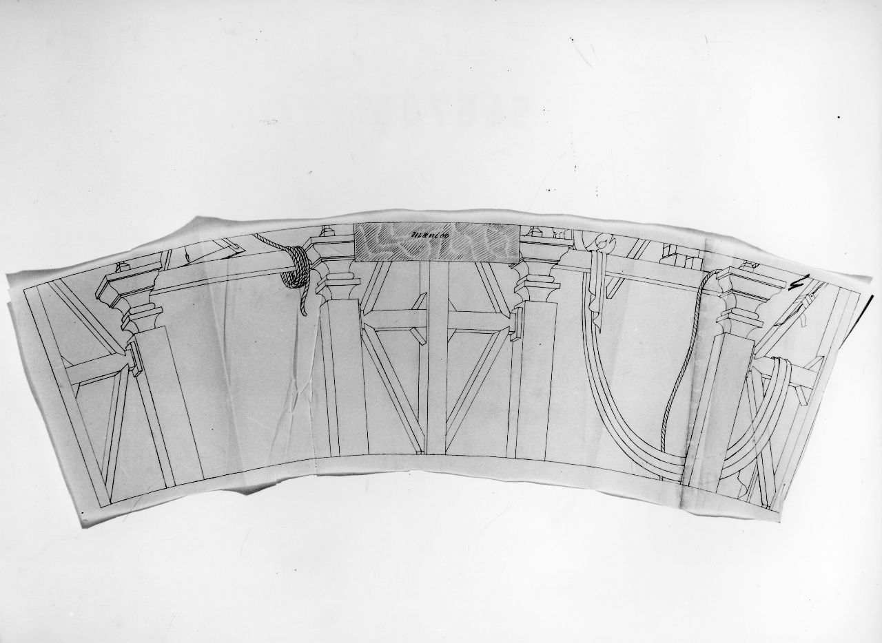 La casa degli efebi operosi e neghittosi, corde, architetture e altro (disegno) di Ponti Giovanni (sec. XX)