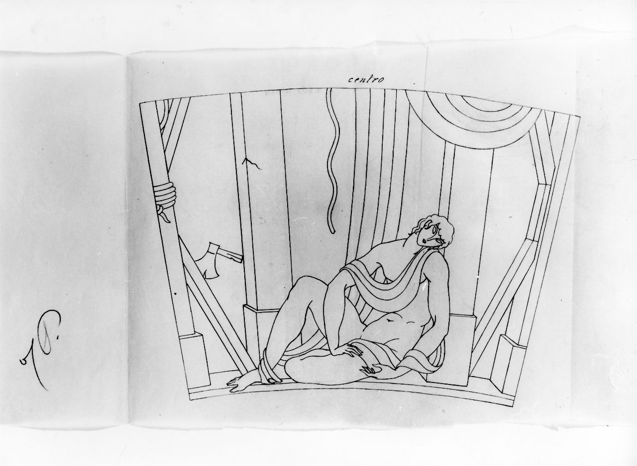 La casa degli efebi operosi e neghittosi, efebo, architettura e altro (disegno) di Ponti Giovanni (sec. XX)