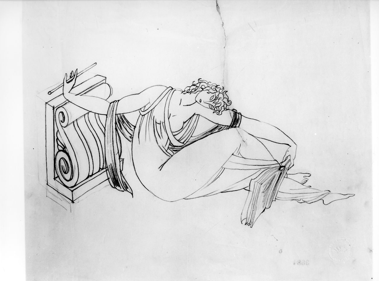 La conversazione classica, allegoria della Musica (disegno) di Ponti Giovanni (sec. XX)