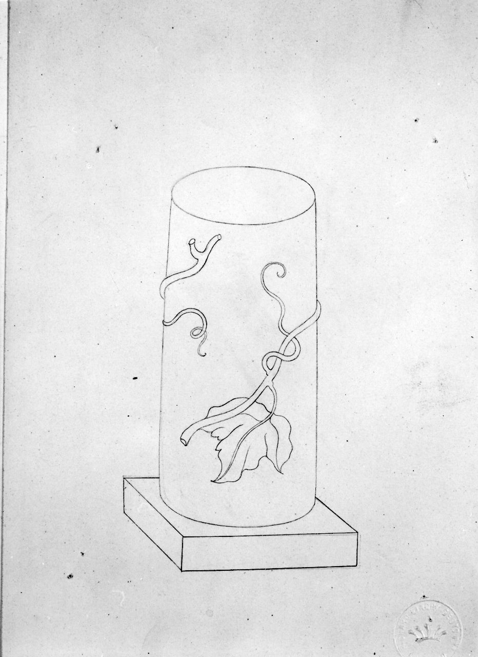 La conversazione classica, tronco di colonna con tralcio di vite (disegno) di Ponti Giovanni (sec. XX)
