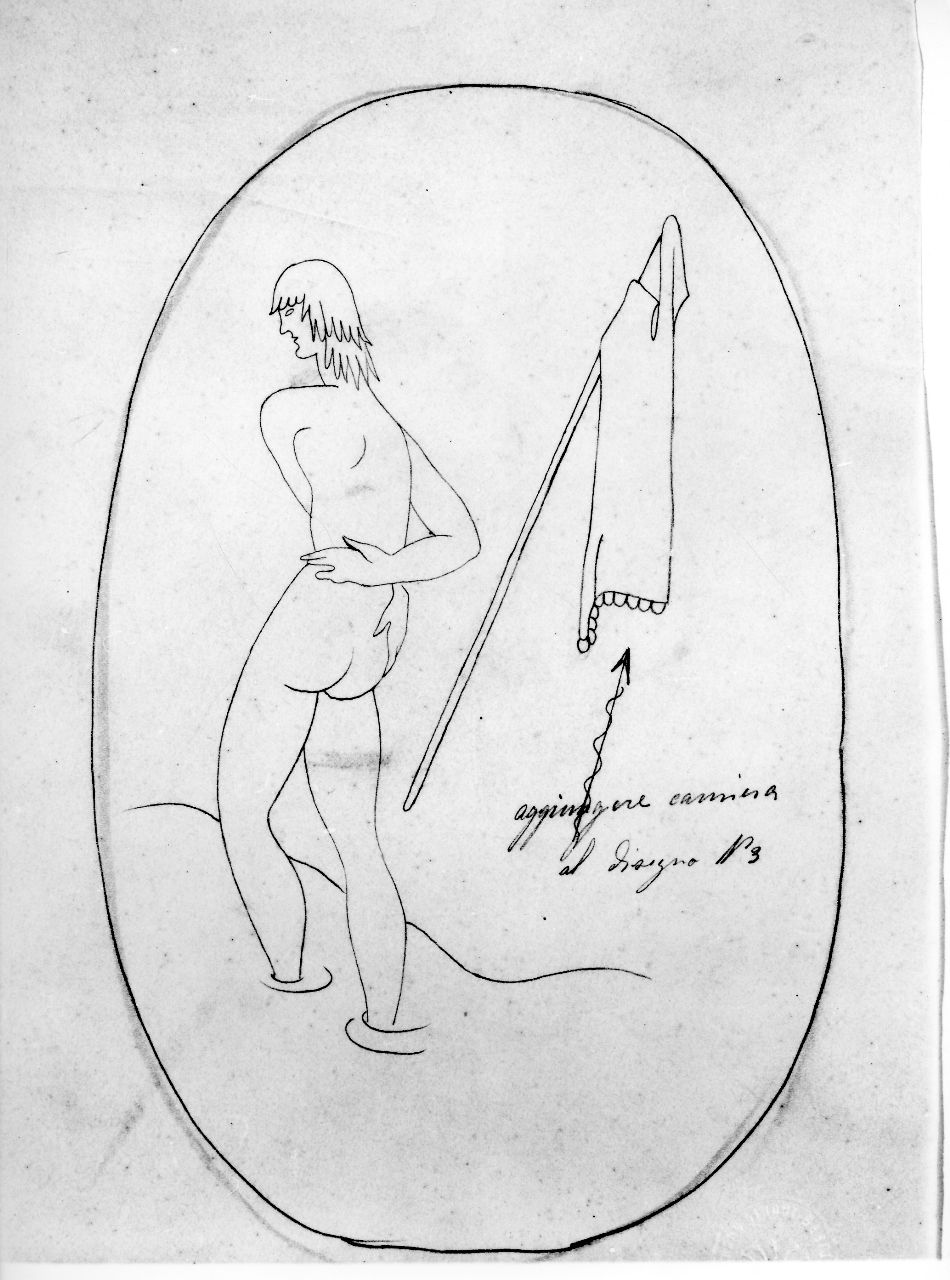 La Venatoria, giovane nuda (disegno) di Ponti Giovanni (sec. XX)