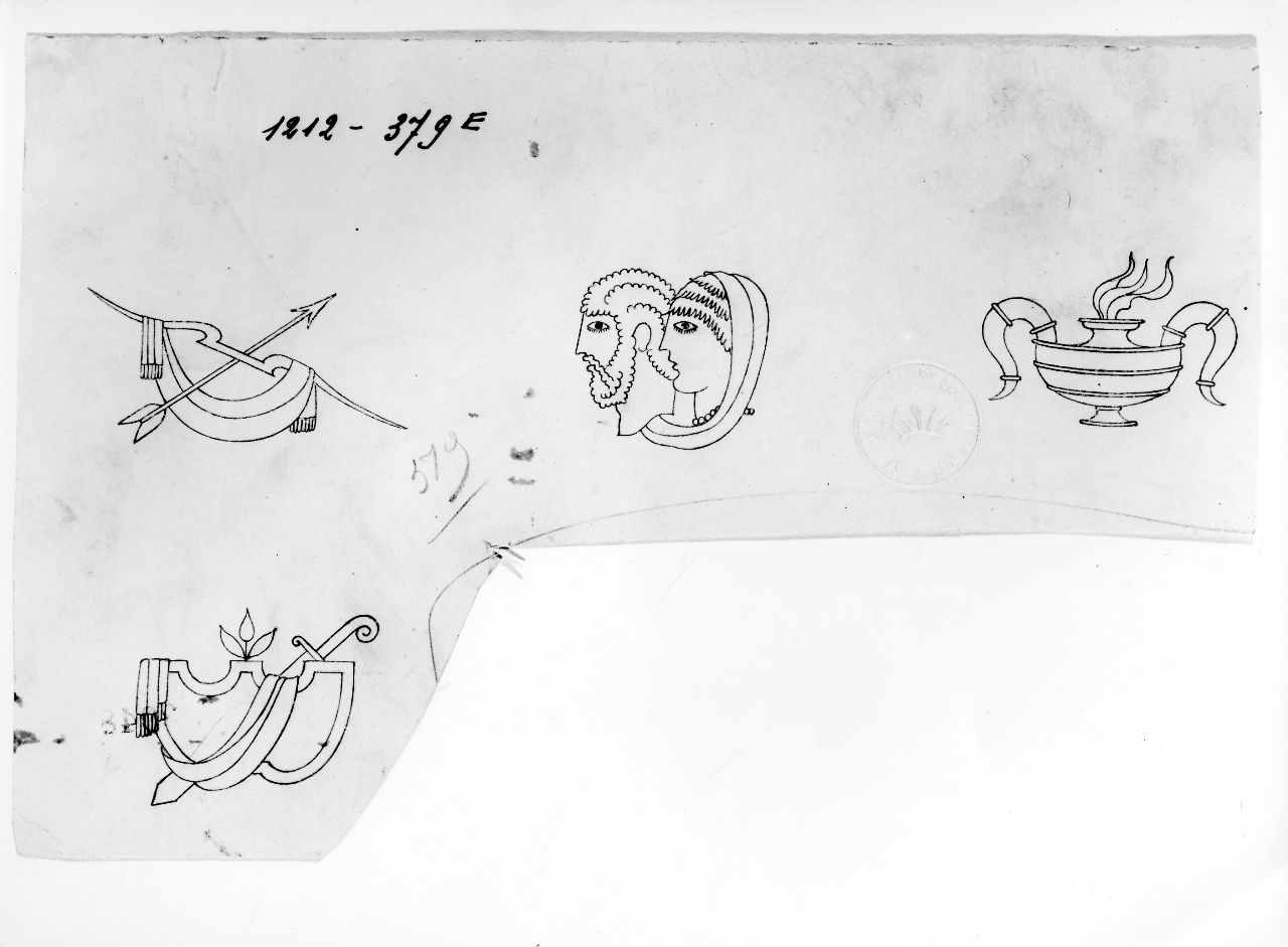 decorazioni per flacone (disegno) di Ponti Giovanni (attribuito) (sec. XX)