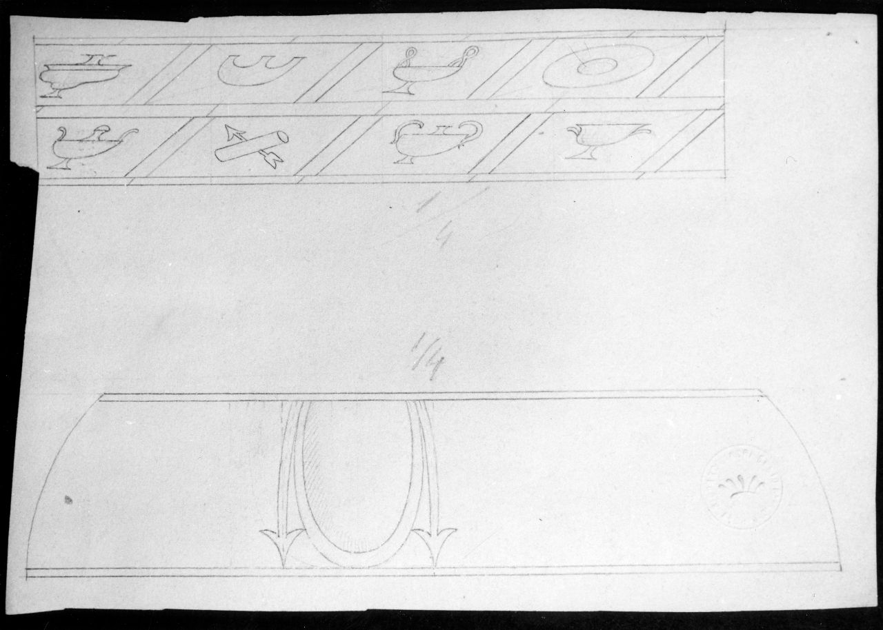 motivi decorativi (disegno preparatorio) di Ponti Giovanni (sec. XX)