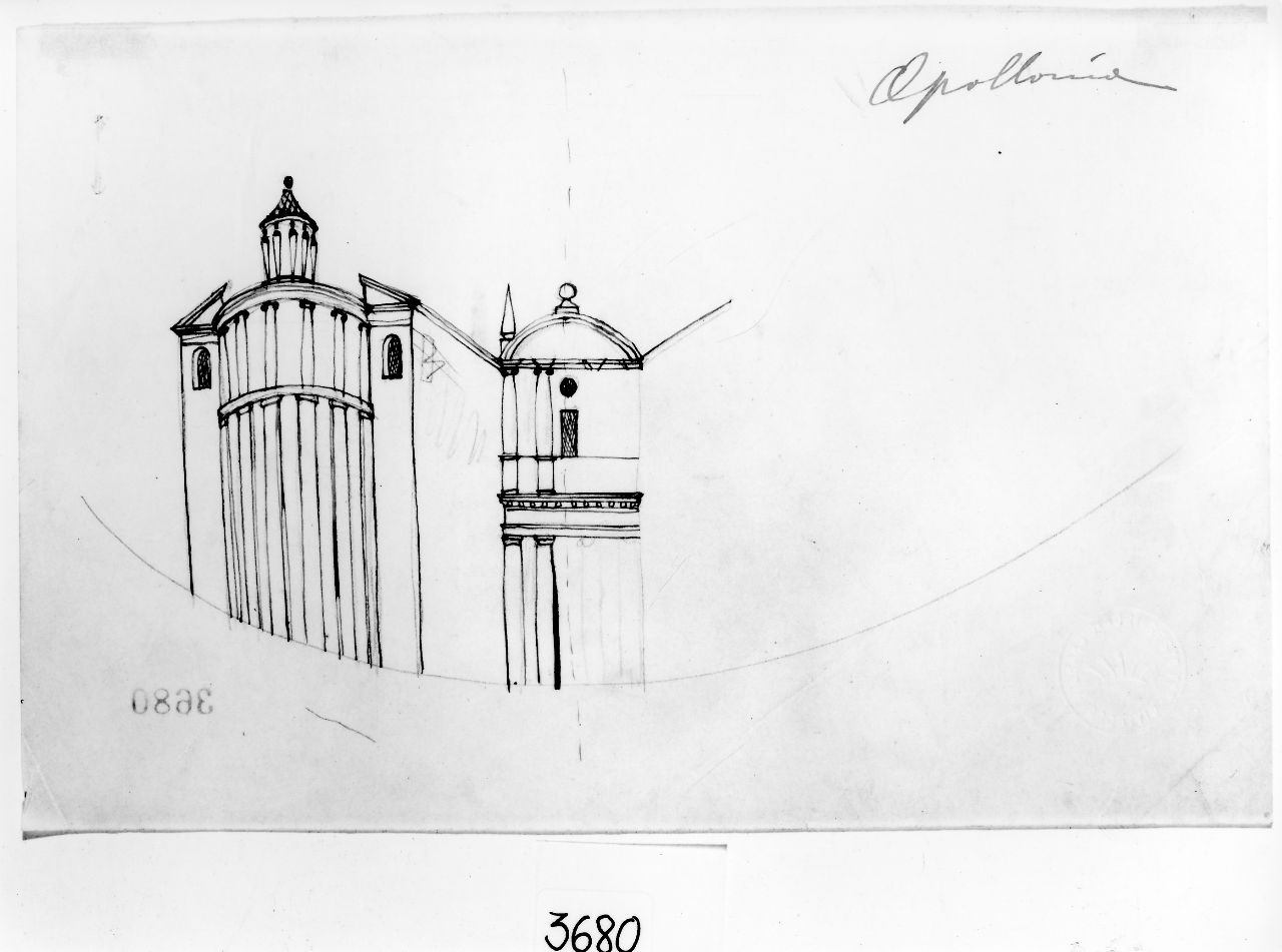 Architetture per le mie donne. Apollonia, architettura (disegno preparatorio) di Ponti Giovanni (sec. XX)