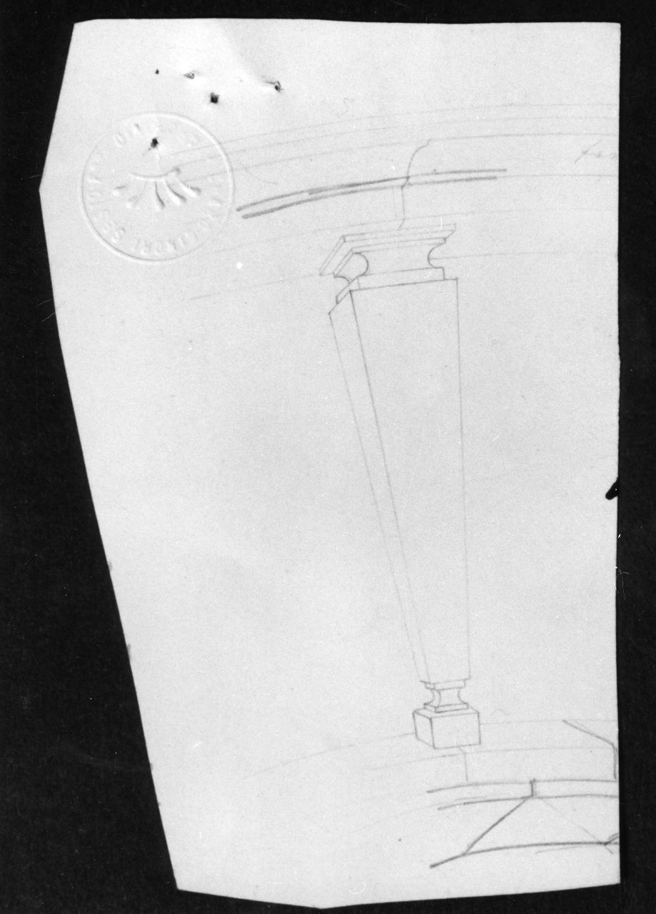 Architetture per le mie donne, motivo decorativo: balaustro (disegno preparatorio) di Ponti Giovanni (sec. XX)