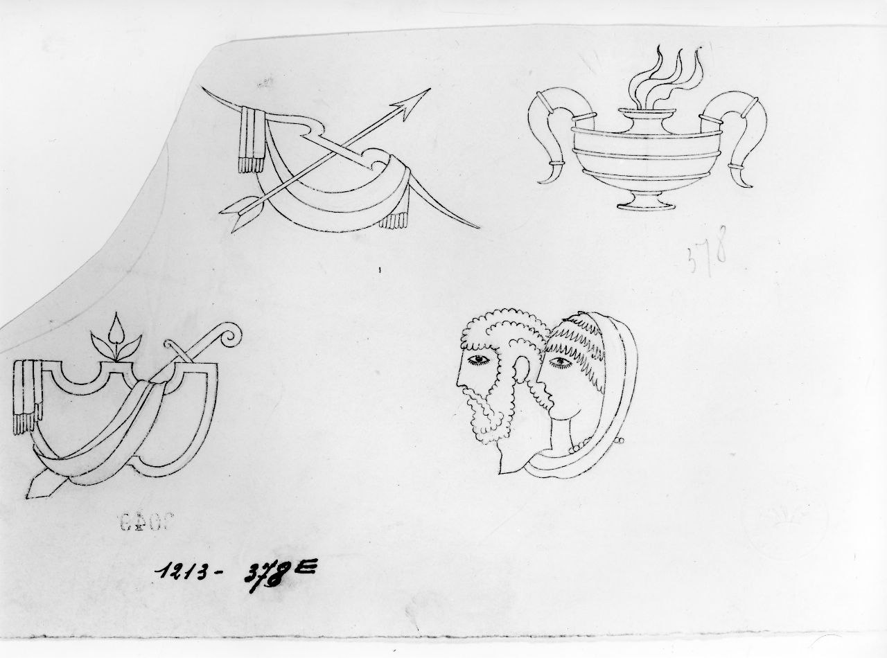 decorazioni per flacone (disegno) di Ponti Giovanni (attribuito) (sec. XX)