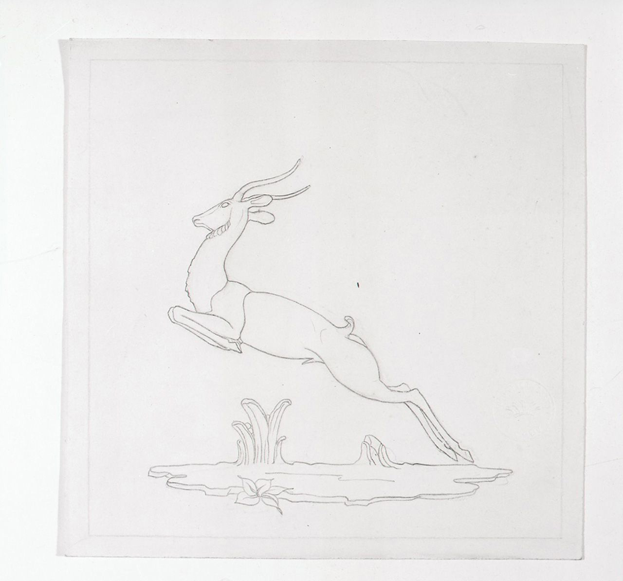 cervo (disegno) di Ponti Giovanni (attribuito) (sec. XX)