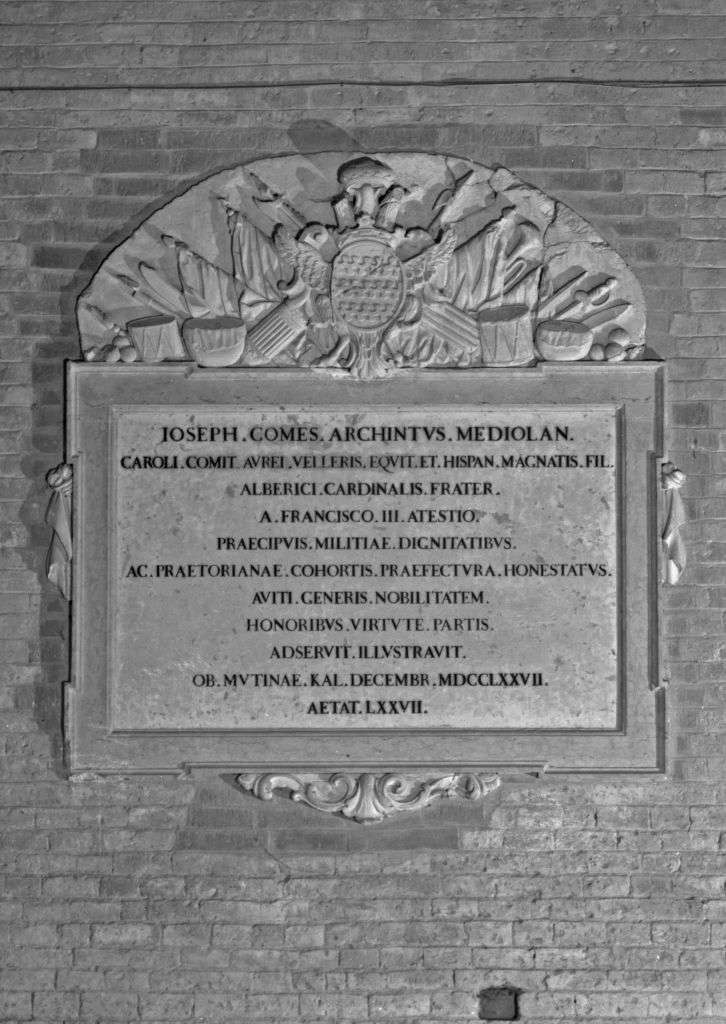 lapide commemorativa - manifattura modenese (sec. XVIII)