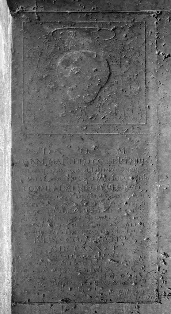 lapide commemorativa - manifattura modenese (sec. XVII)