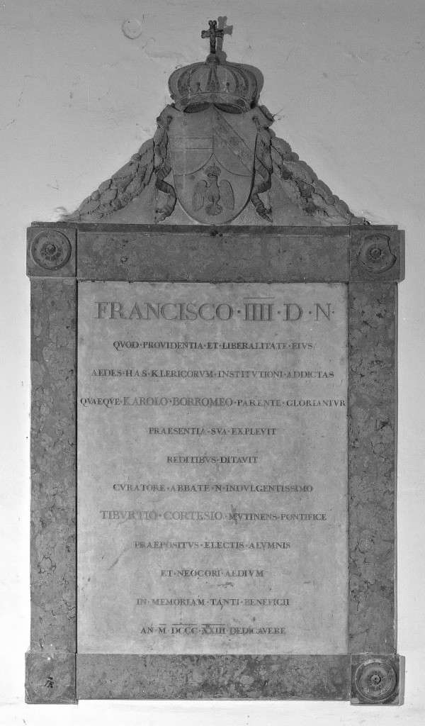 lapide commemorativa - manifattura modenese (sec. XIX)