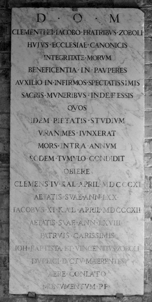 lapide commemorativa - manifattura emiliana (sec. XIX)