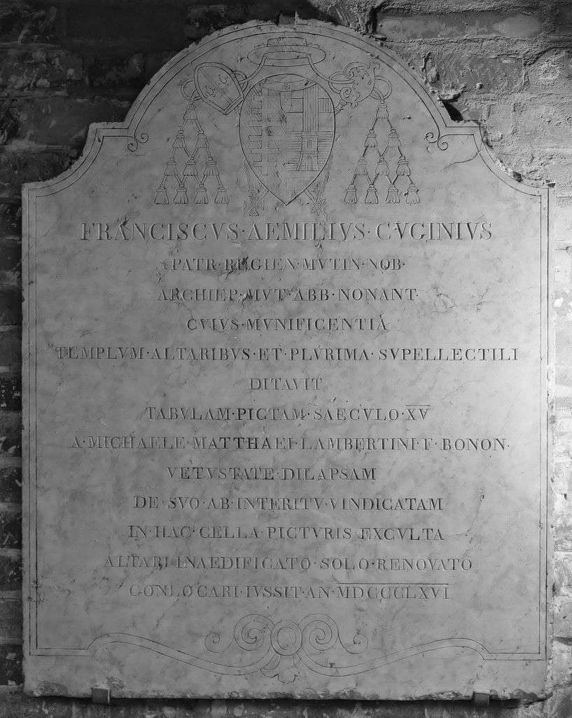 lapide commemorativa - manifattura emiliana (sec. XIX)