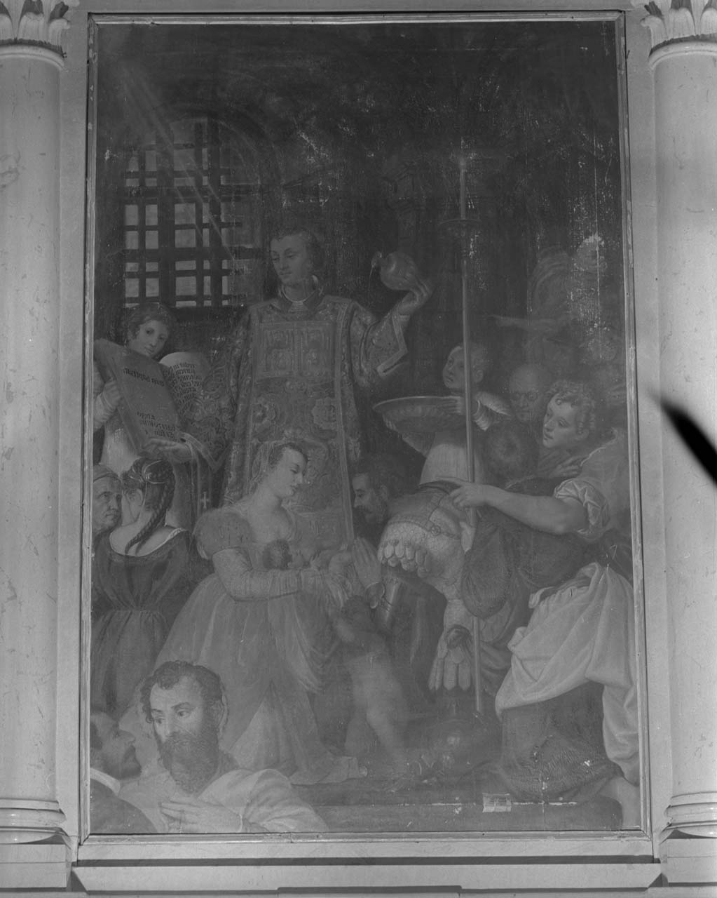 San Lorenzo battezza il figlio del carceriere (pala d'altare) di Ballini Camillo (sec. XVI)