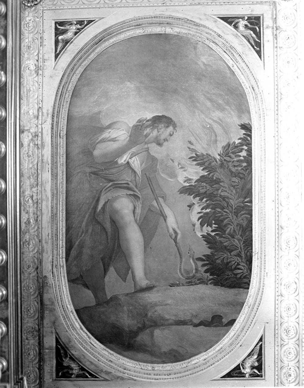 Mosè nel roveto ardente (dipinto) di Zelotti Giambattista (sec. XVI)
