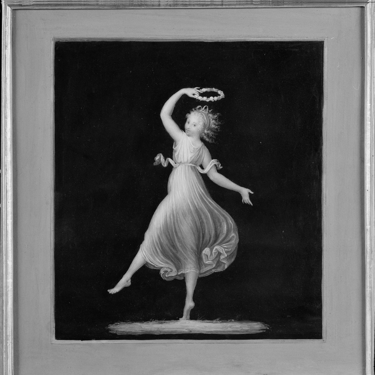 Danzatrice che si regge una corona sul capo (disegno) di Canova Antonio (sec. XVIII)