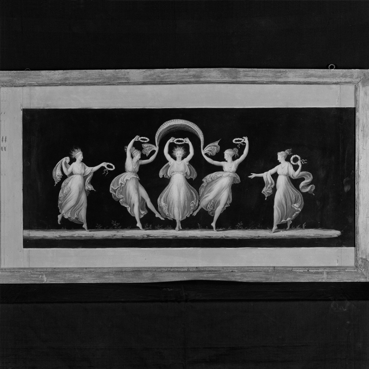 Cinque danzatrici con velo e corone (disegno) di Canova Antonio (sec. XVIII)