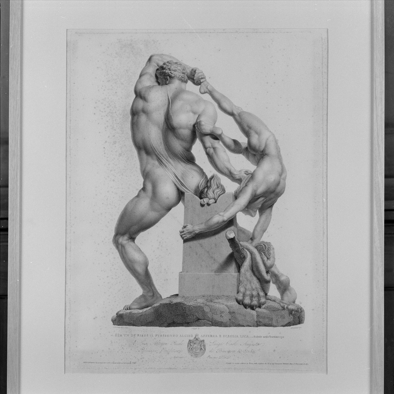 Ercole e Lica (veduta di schiena) (stampa) di Fontana Pietro, Tognolli Giovanni (sec. XIX)