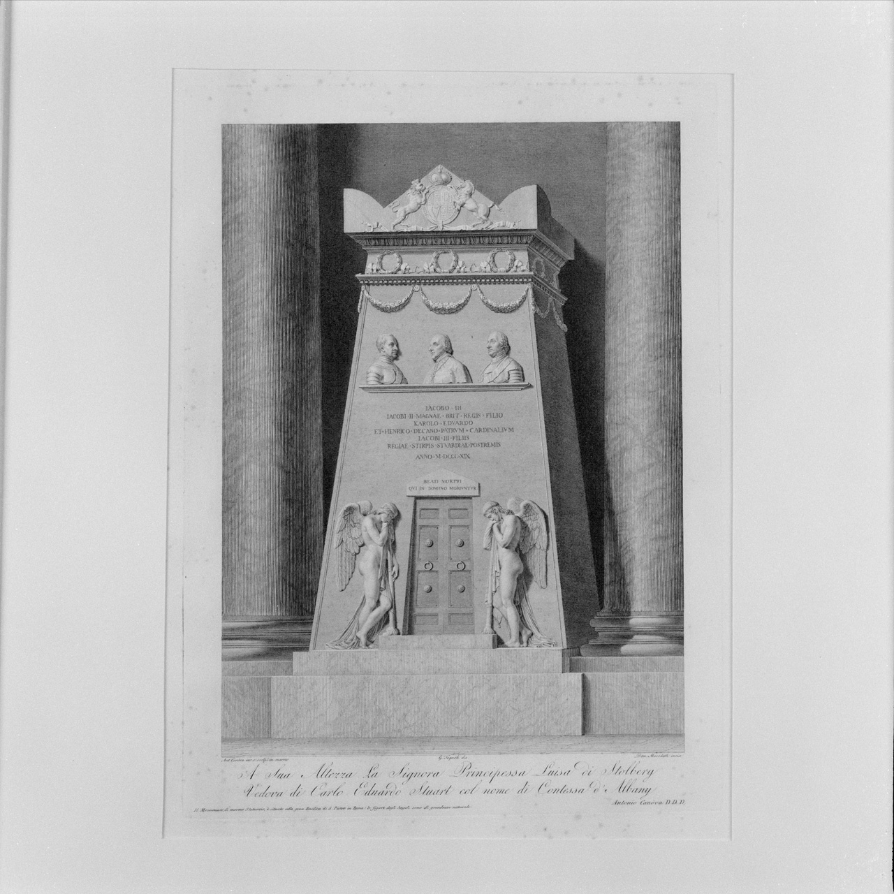 Cenotafio degli Stuart (stampa) di Marchetti Domenico, Tognolli Giovanni (sec. XIX)