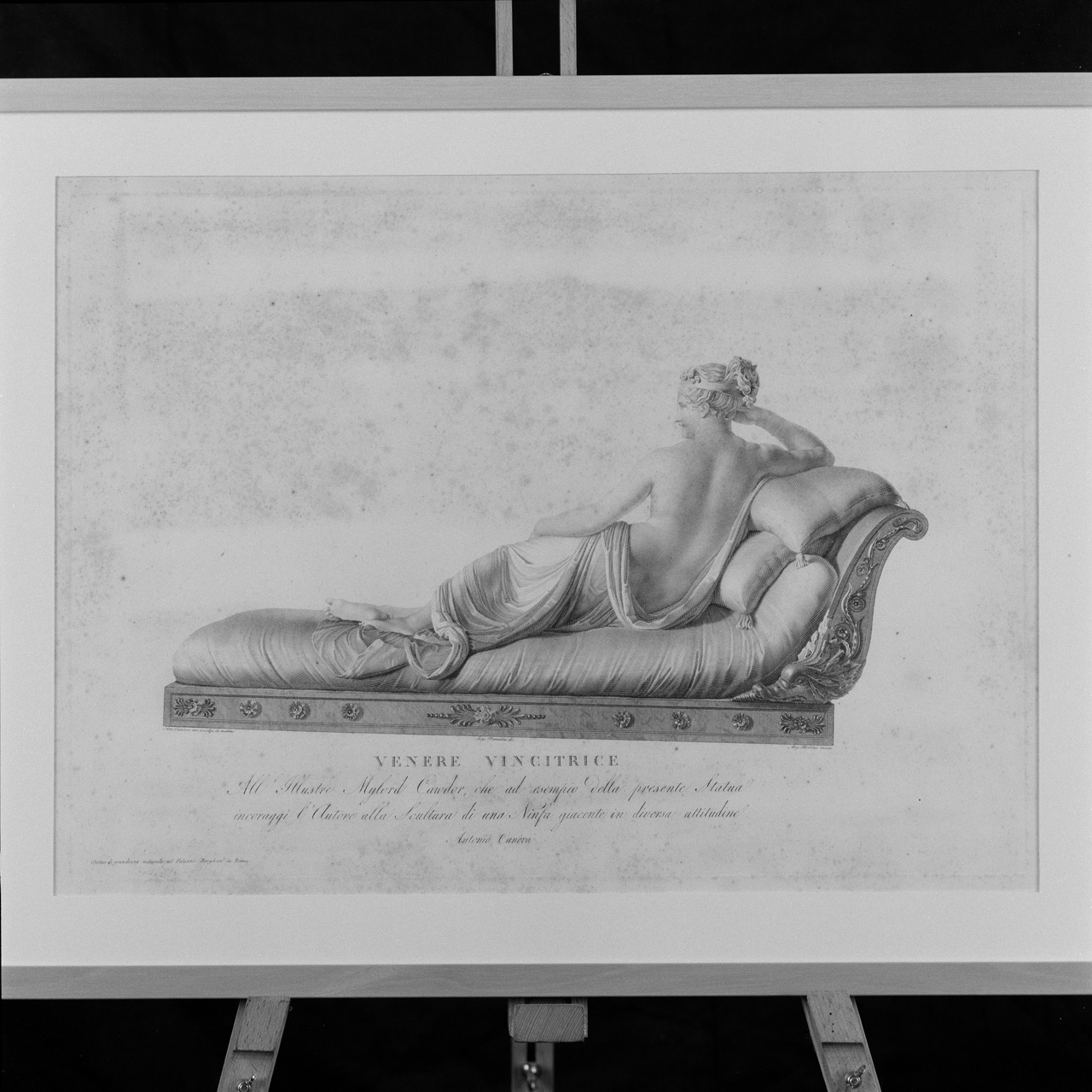 Paolina Bonaparte come Venere vincitrice (vista da tergo) (stampa) di Bertini A, Durantini Luigi (sec. XIX)