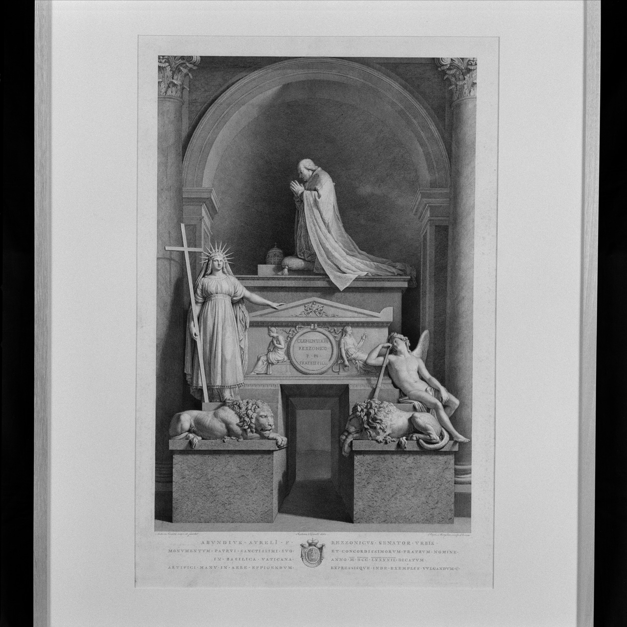 Monumento funerario di Clemente XIII (stampa) di Morghen Raffaello, Tognolli Giovanni (sec. XVIII)