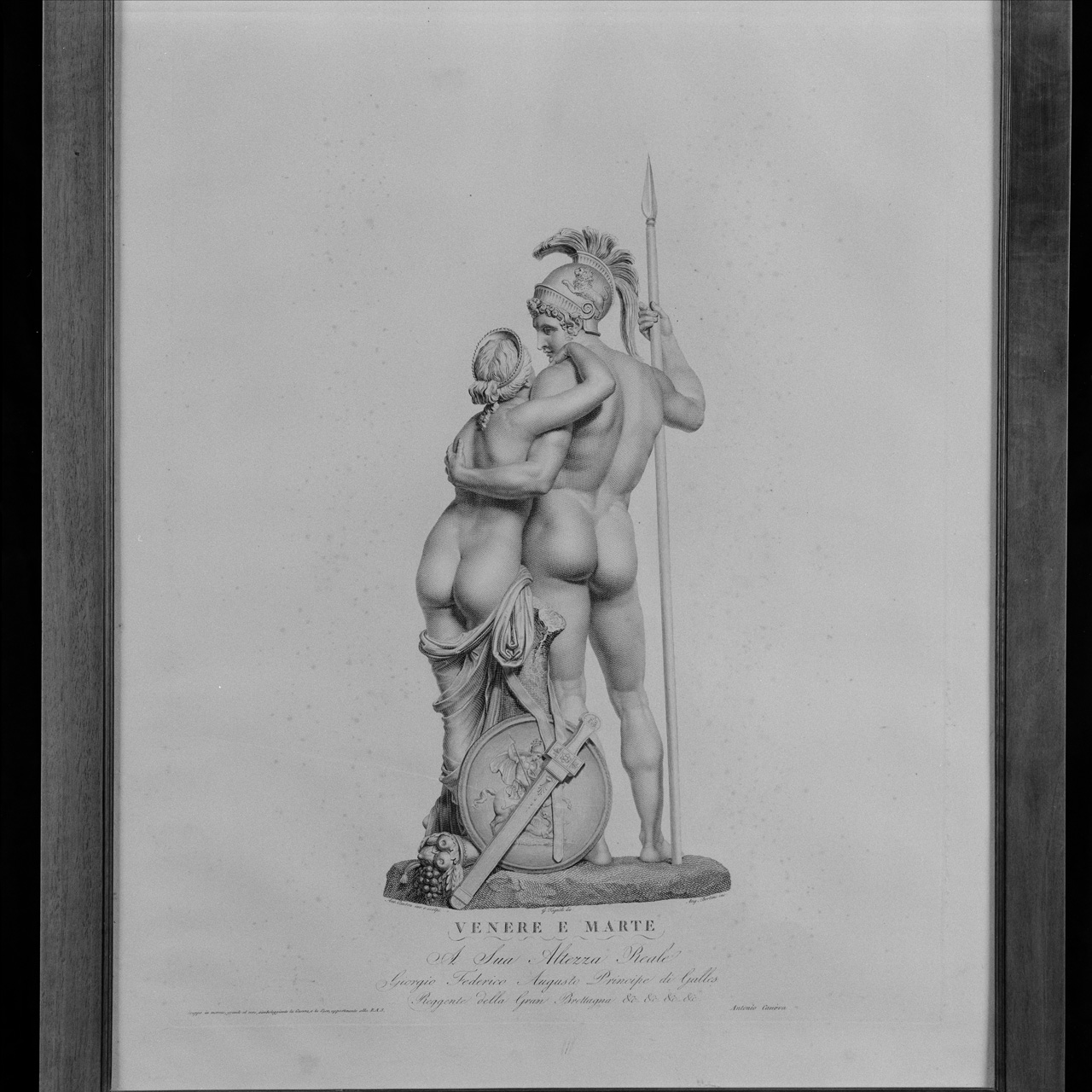 Venere e Marte (veduta di schiena) (stampa) di Bertini A, Tognolli Giovanni (sec. XIX)