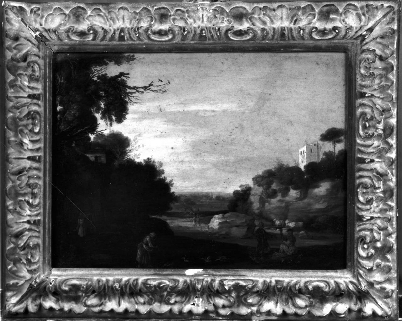 paesaggio fluviale (dipinto) di Angeli Filippo detto Filippo Napoletano (primo quarto sec. XVII)