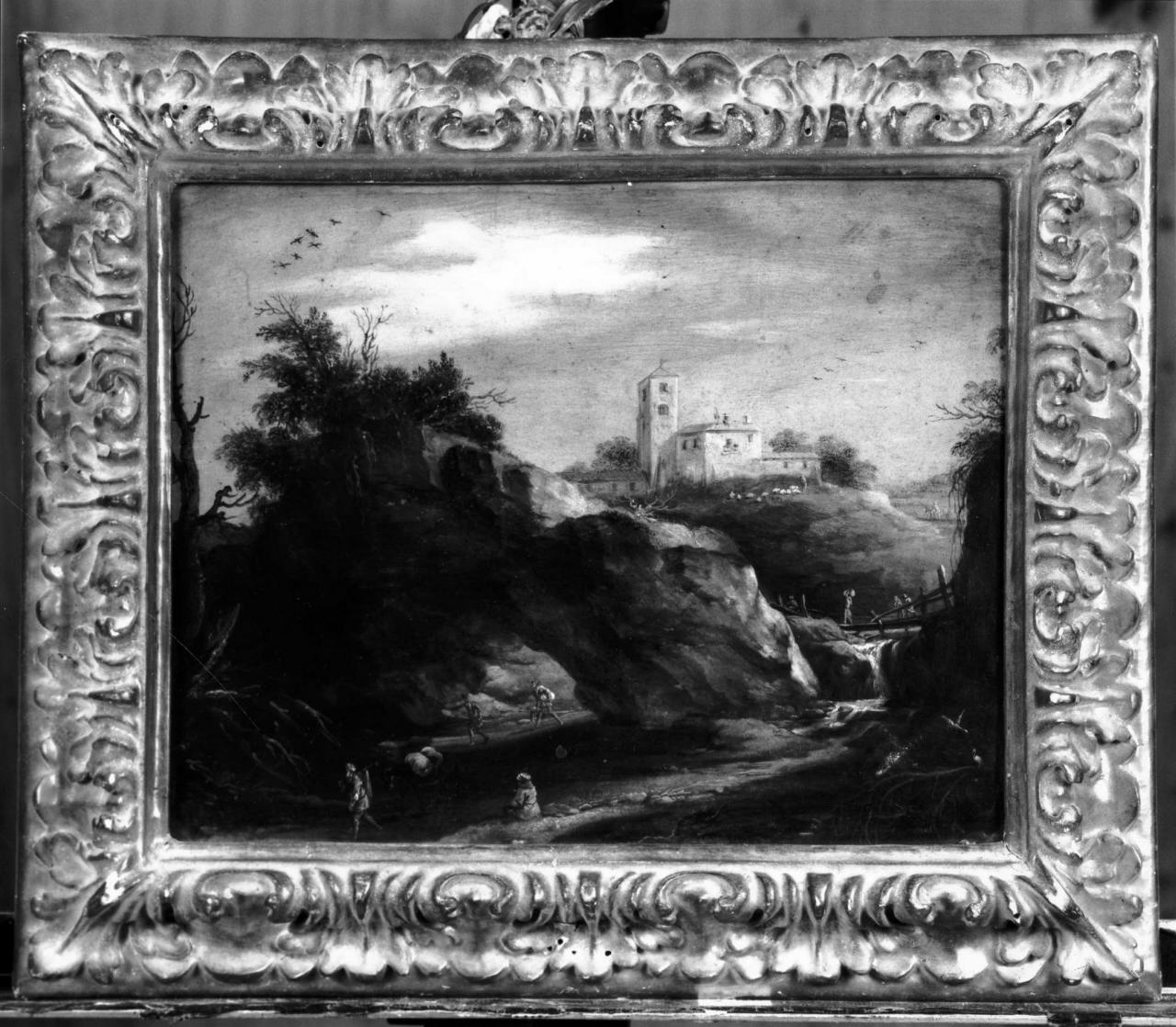 paesaggio fluviale (dipinto) di Angeli Filippo detto Filippo Napoletano (primo quarto sec. XVII)