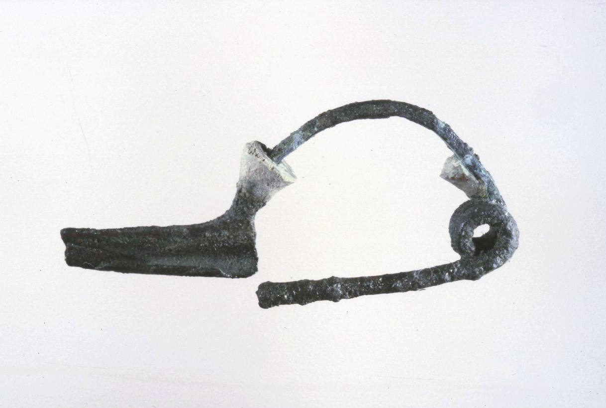 fibula ad arco rivestito (fine/ inizio VII sec. a.C./ VI sec. a.C)