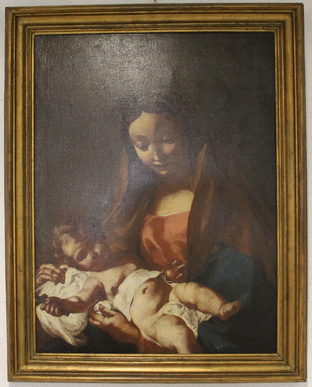 Madonna con Bambino (dipinto) di Piazzetta Giovanni Battista (scuola) (sec. XVIII)