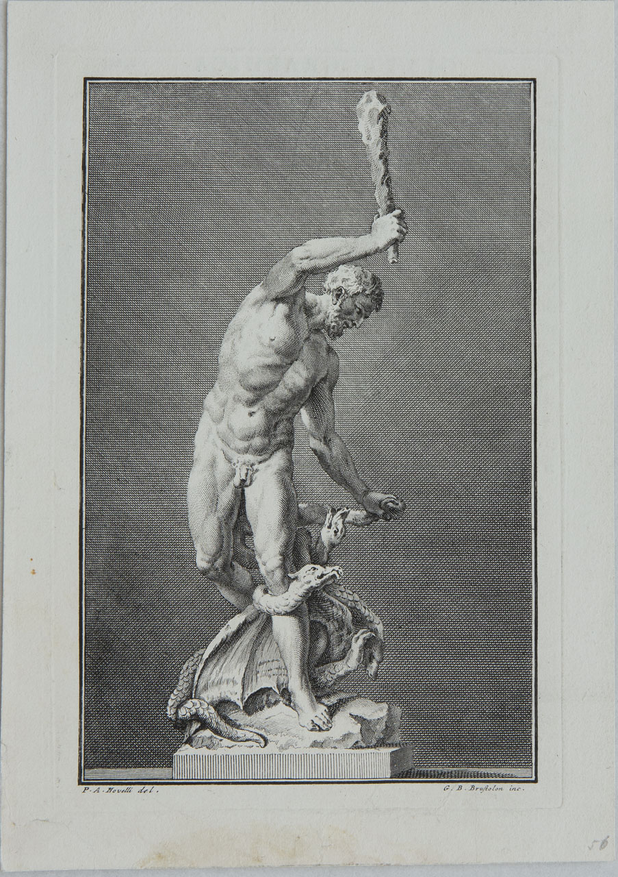 Ercole e Idra (stampa) di Brustolon Giambattista, Novelli Pietro Antonio - ambito veneto (sec. XVIII)